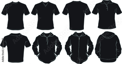 Black male shirts template