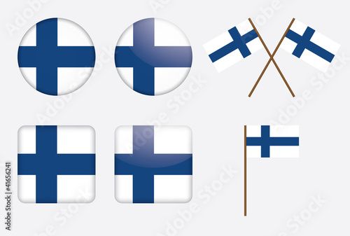 badges with Finland flag vector illustration