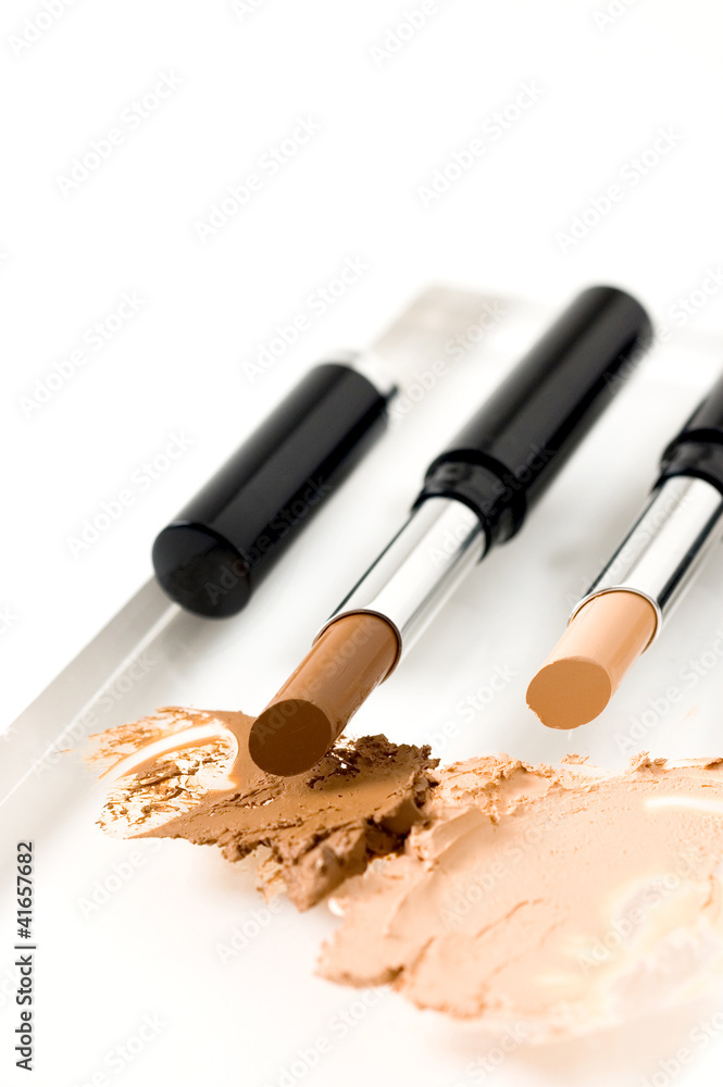 contouring cream stick, beauty treatment on face