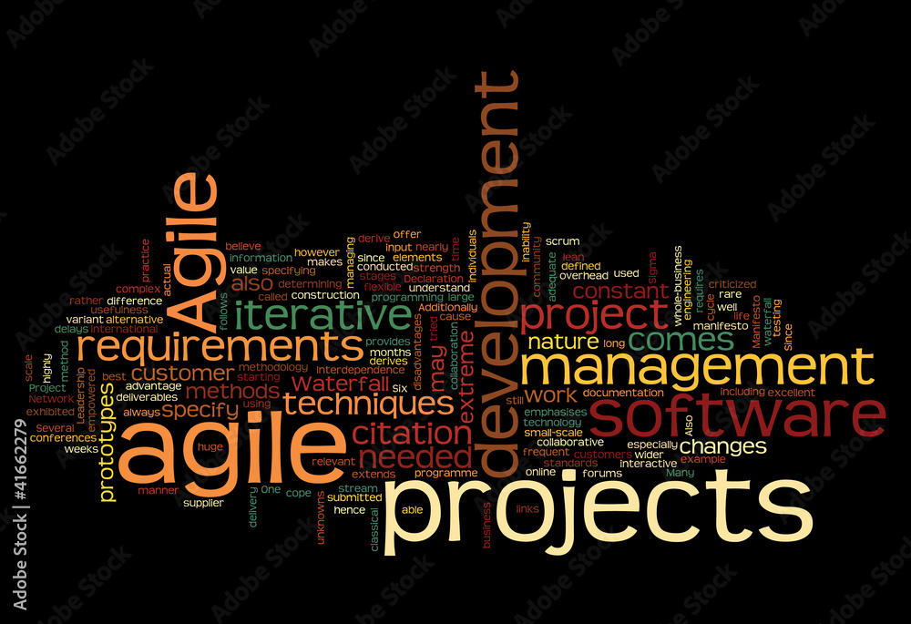 Naklejka Word cloud with agile project concept