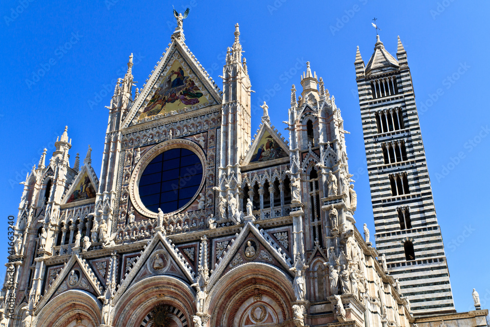 Facade of Siena dome (Duomo di Siena), Italy