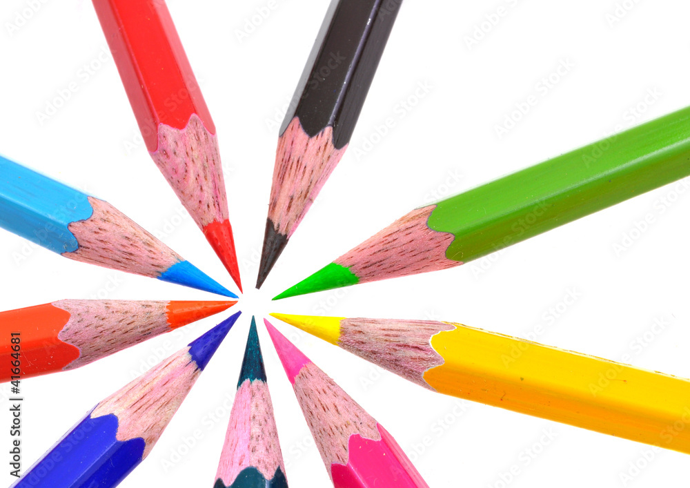 colorful pencils meeting at common point colorful pencils meeting at common point