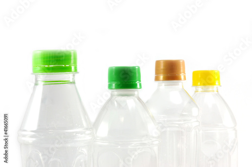 Close up of used plastic bottles