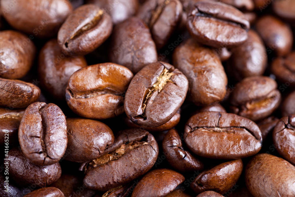 Kaffeebohnen - Nahaufnahme Kaffeebohnen - Nahaufnahme