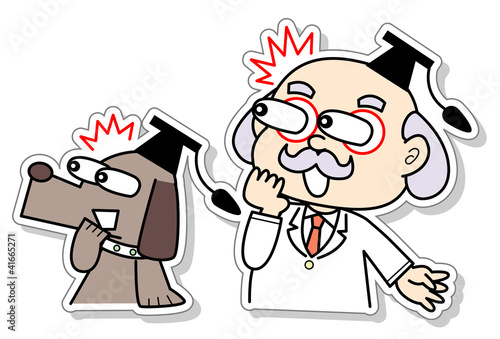 驚く博士と助手