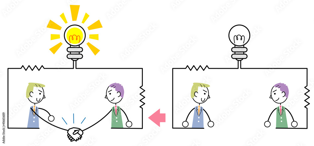 握手するビジネスマン 握手するビジネスマン