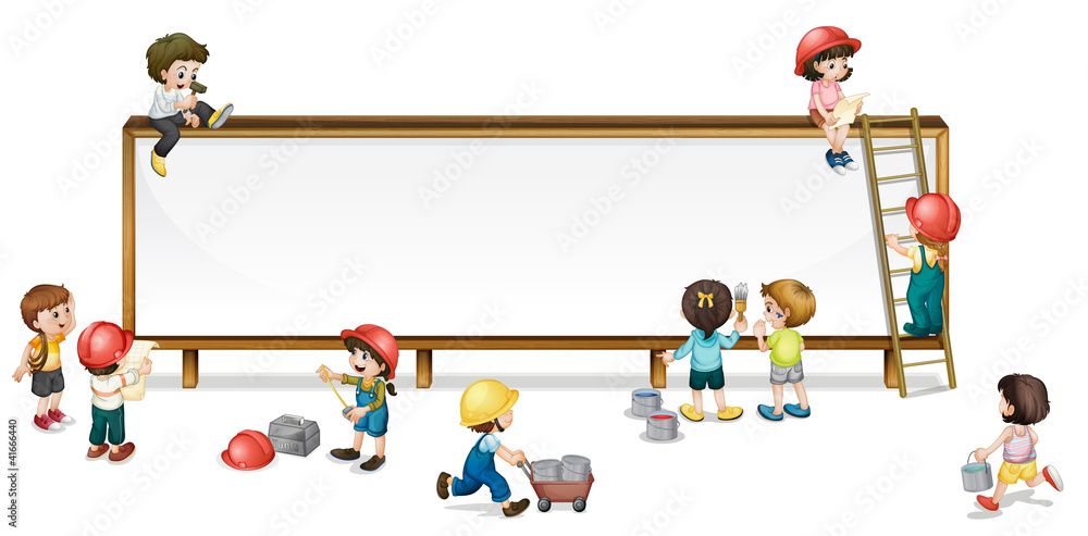 Fototapeta premium construction kids
