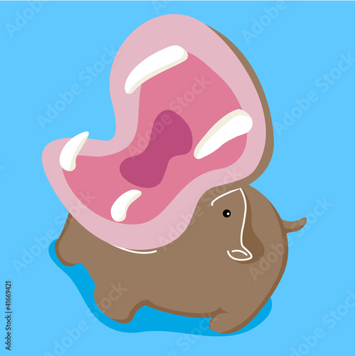 funy and cute hippopotamus cartoon moodeng