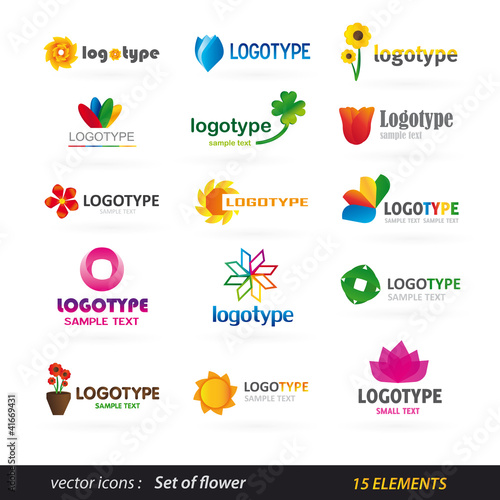 flower logo set