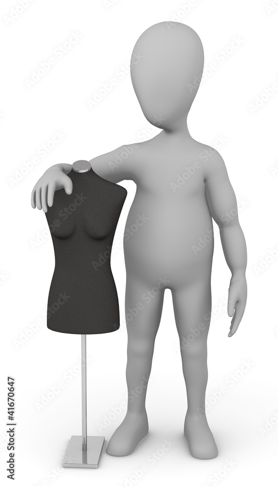 3d render of cartoon character with shop dummy 3d render of cartoon character with shop dummy