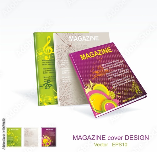 Four magazine cover layout design vector