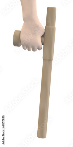 3d render of hand with tonfa photo