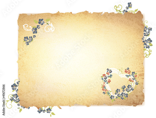 burnt paper with flowers