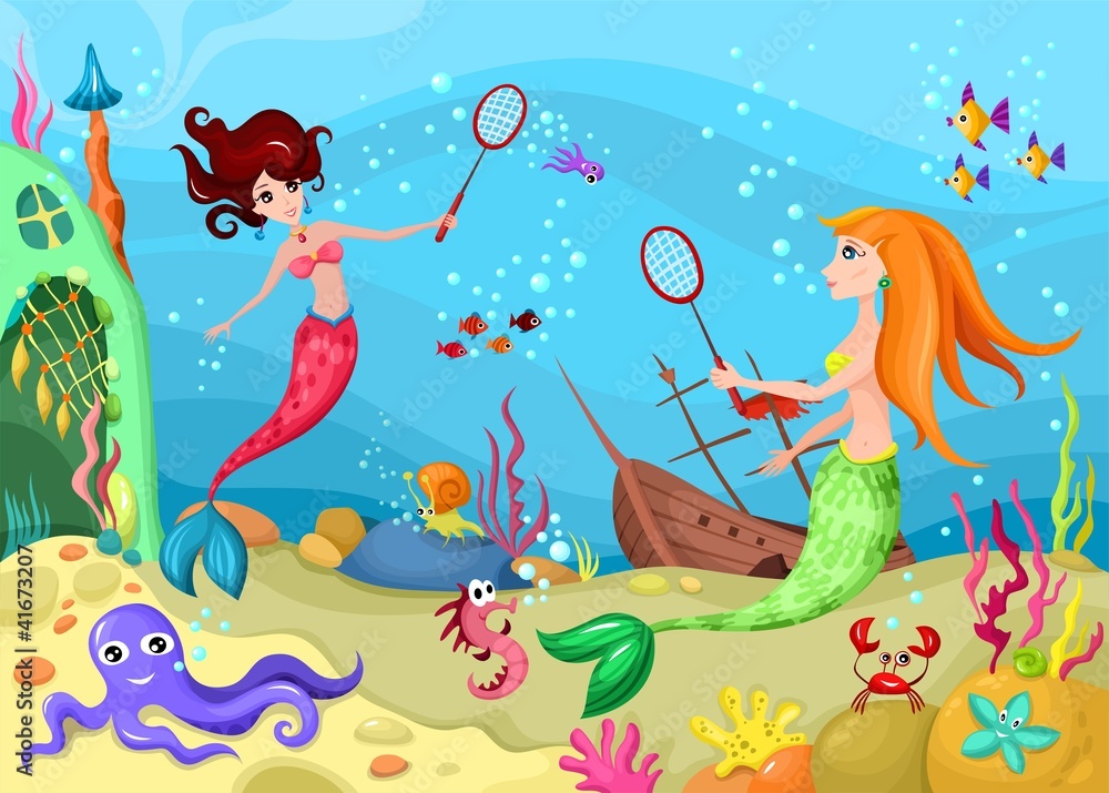 Fotobehang Onderzeeër zeeleven #41673207