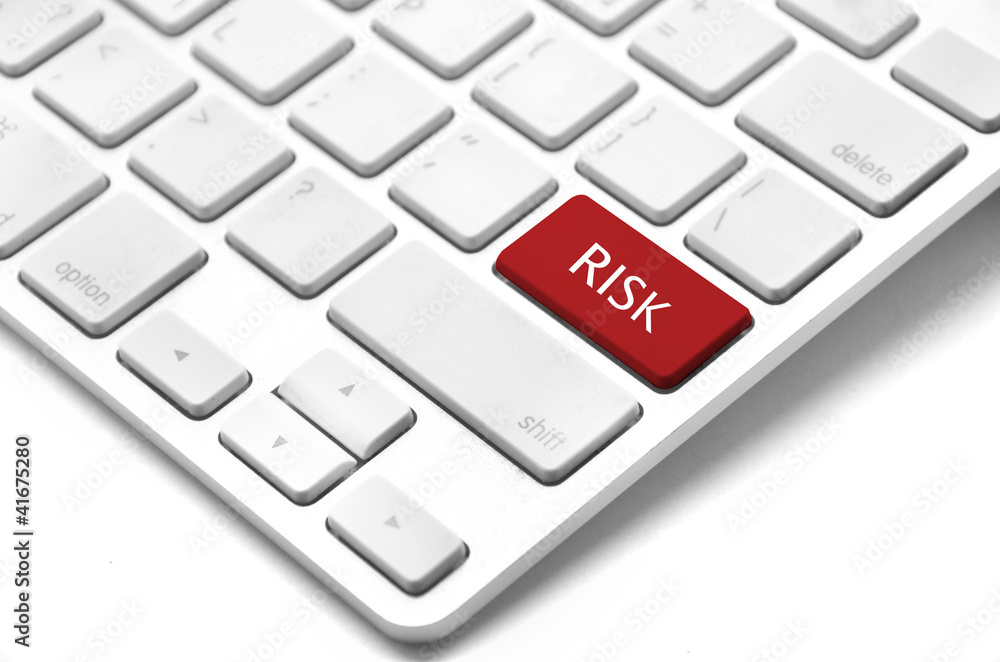 business risk management with computer keyboard enter button