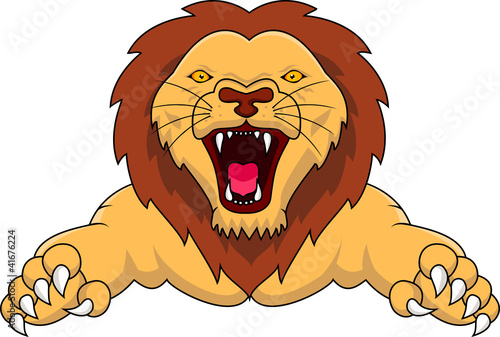 Lion Attacking
