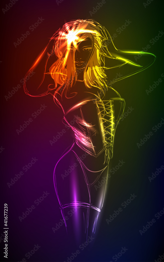 Obraz premium скетчи22_neon