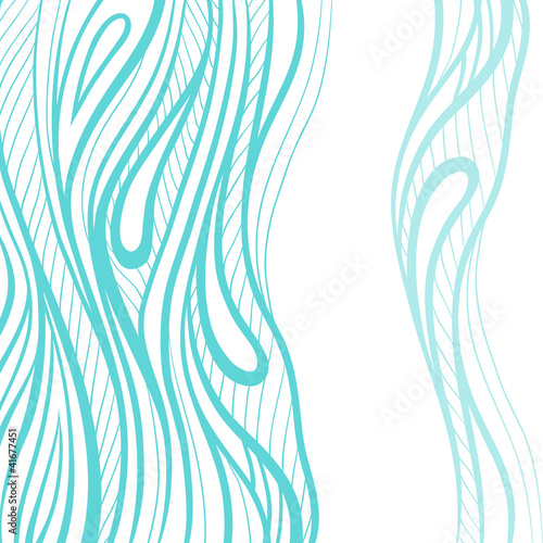 Abstract hand drawn illustration, decotative waves background.