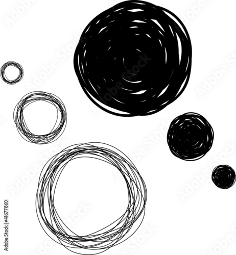 hand drawn sketchy thought bubbles,  vector