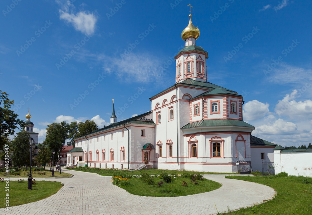 Russian orthodox church. Iversky monastery in Valdai, Russia.