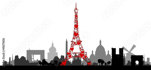 Eiffelturm Herz - Skyline Paris