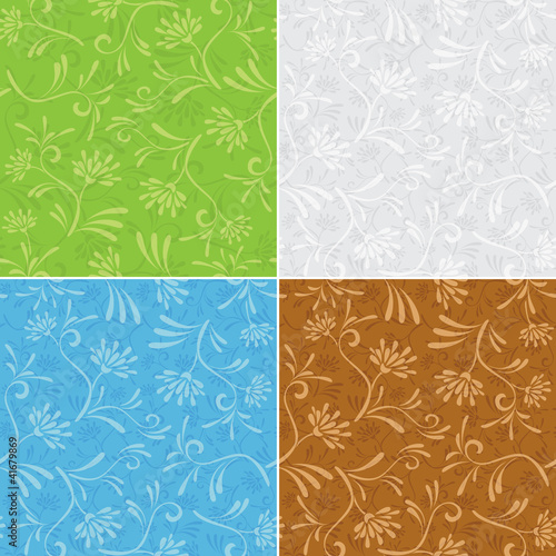 floral seamless patterns - vector set