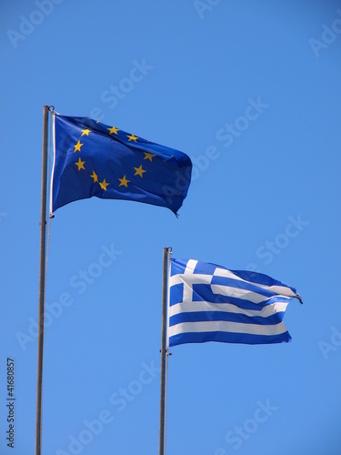 Fahne Griechenland und EU