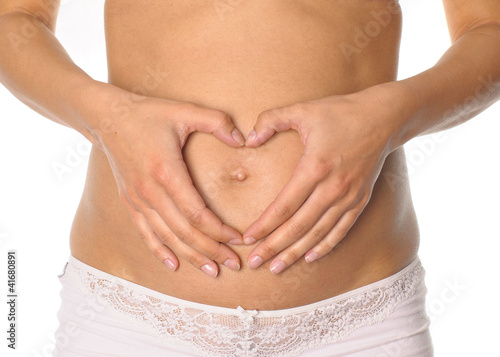 Obraz na płótnie Pregnant woman w salonie