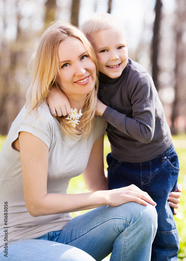 Fototapeta premium mother and son