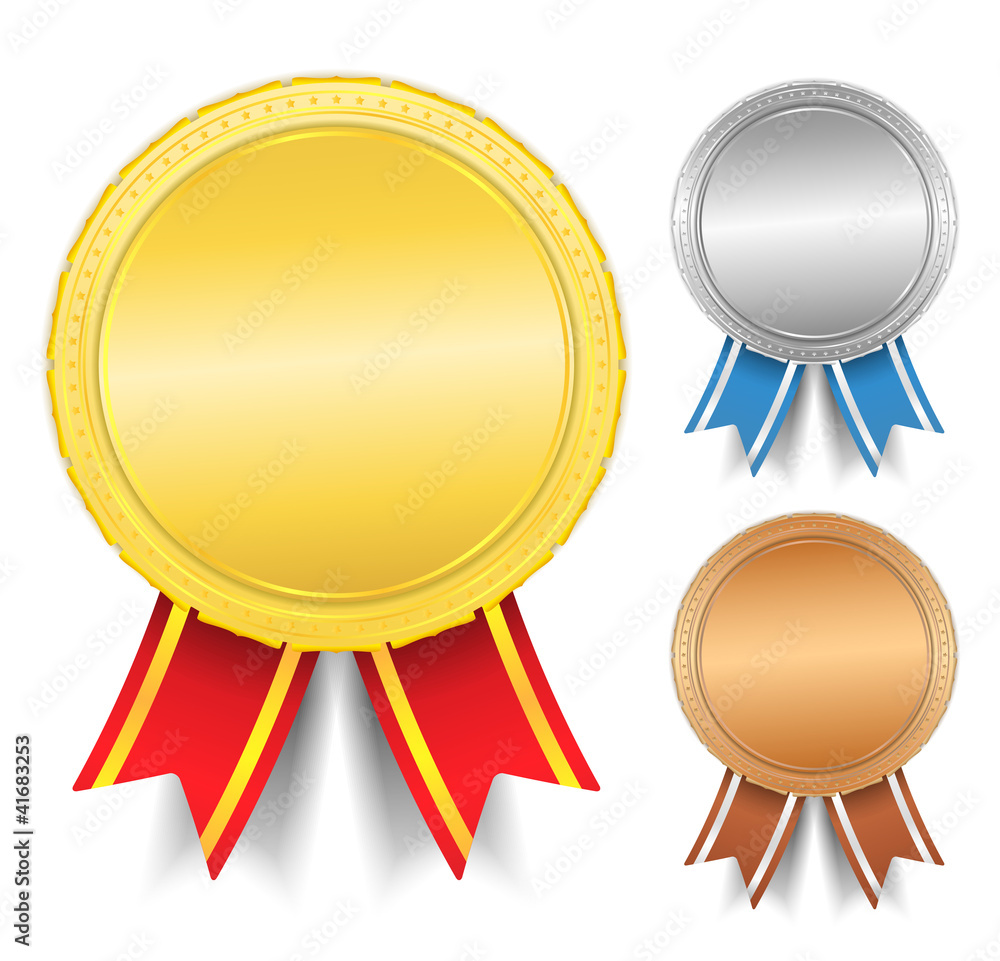 Golden, silver and bronze medals Golden, silver and bronze medals