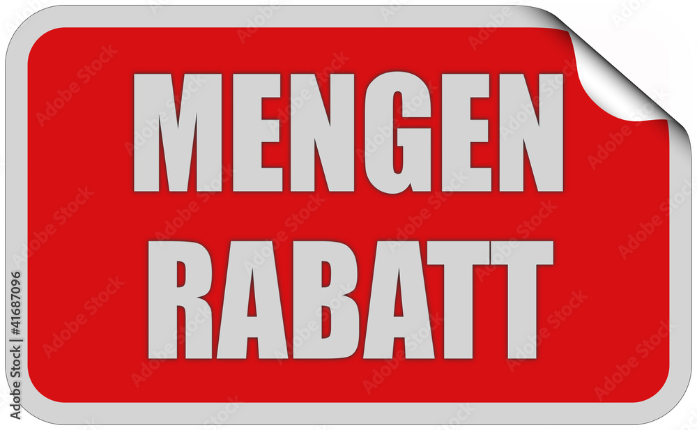Sticker rot eckig curl oben MENGENRABATT Sticker rot eckig curl oben MENGENRABATT
