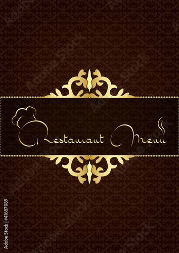 Brown restaurant menu cover