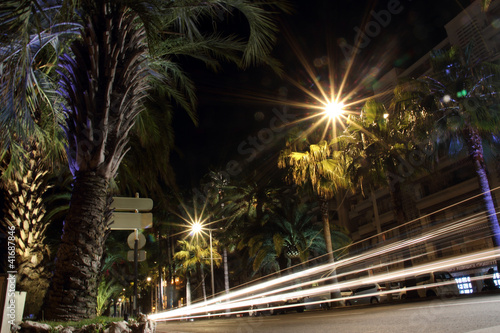 Cannes by night. A part of the famous Croisette photo