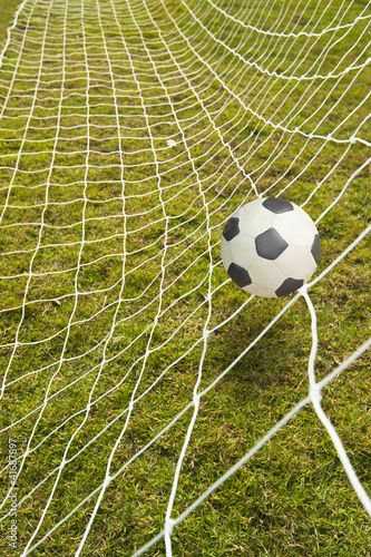 Plasticine Football on grass background