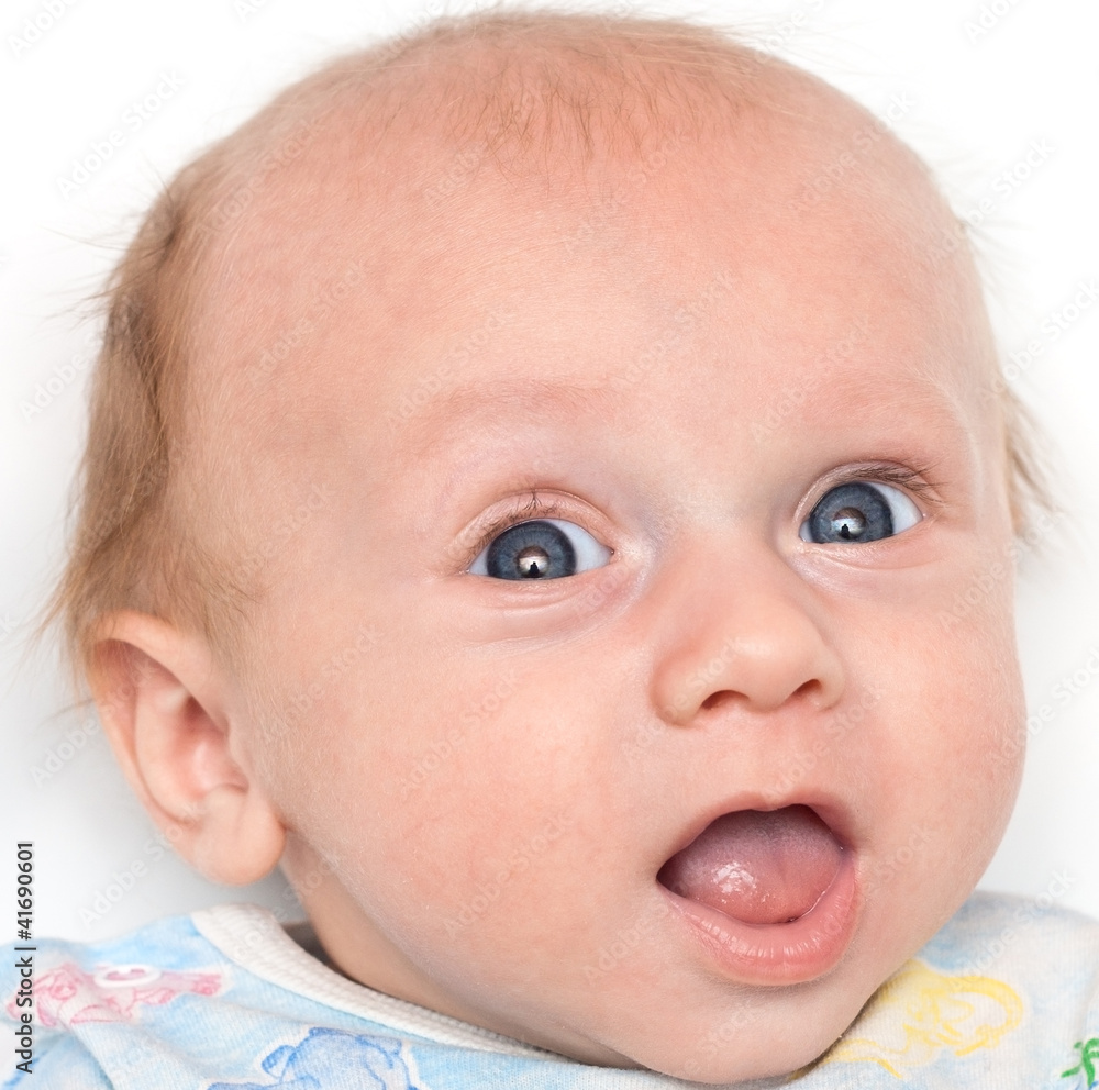 Portrait of a baby with interest Portrait of a baby with interest