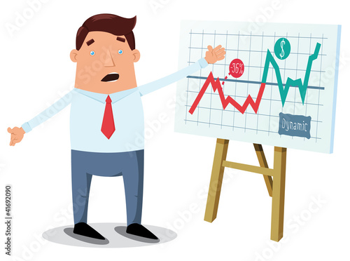 Office worker and presentation