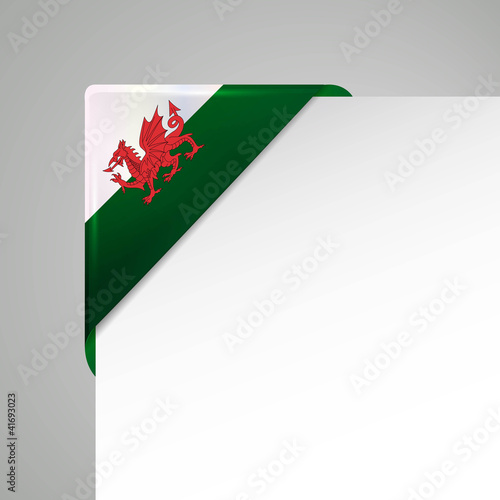 wales metallic looking flag corner
