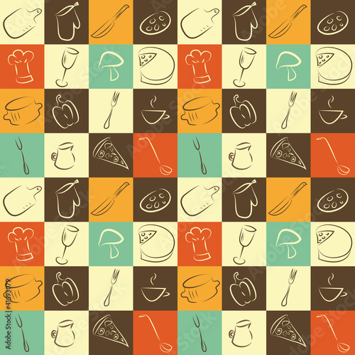 pattern with kitchen elements