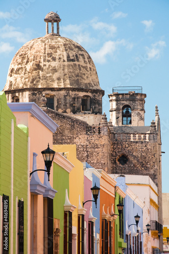 Obraz na płótnie Colonial architecture in Campeche (Mexico) w salonie
