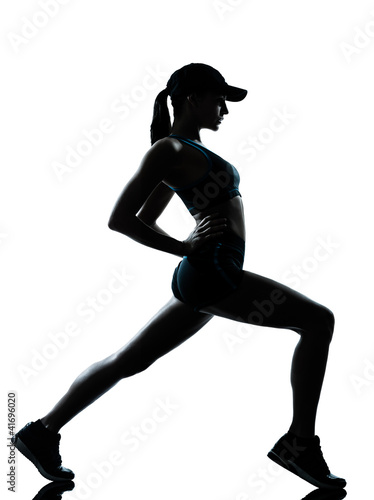 woman runner jogger stretching warm up