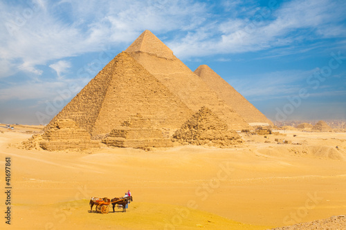 All Giza Pyramids Donkey Cart Family #41697861