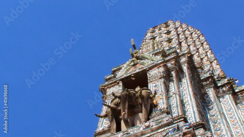 Temple of Dawn, Close-up the top of pagoda, Airavata showing photo