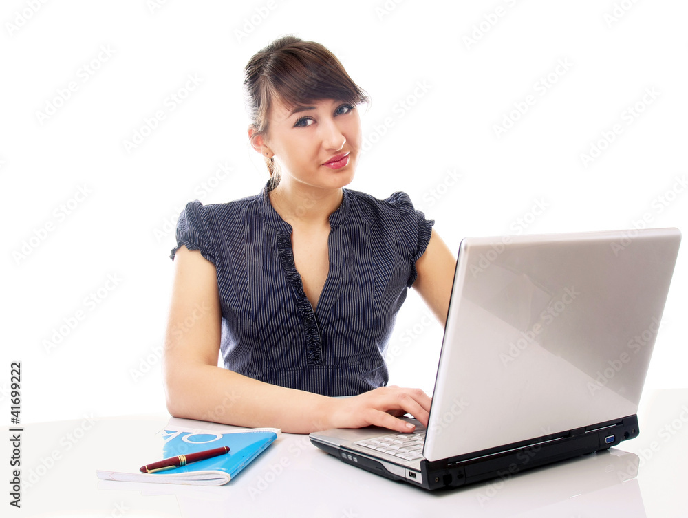 Portrait of beautiful business woman with laptop Portrait of beautiful business woman with laptop