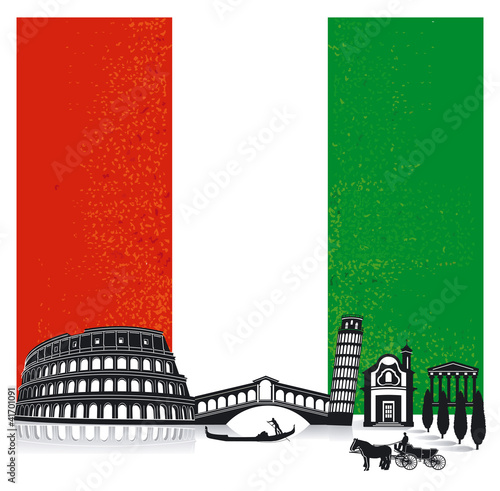 Italien mit Fahne