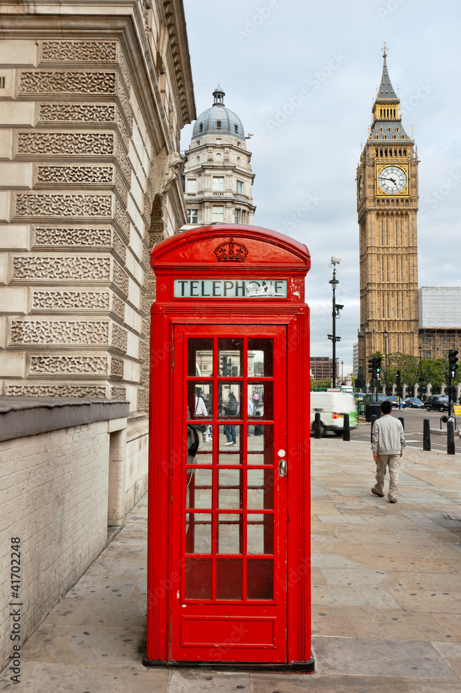 Red phone booth. London, England