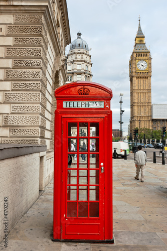 Red phone booth. London  England