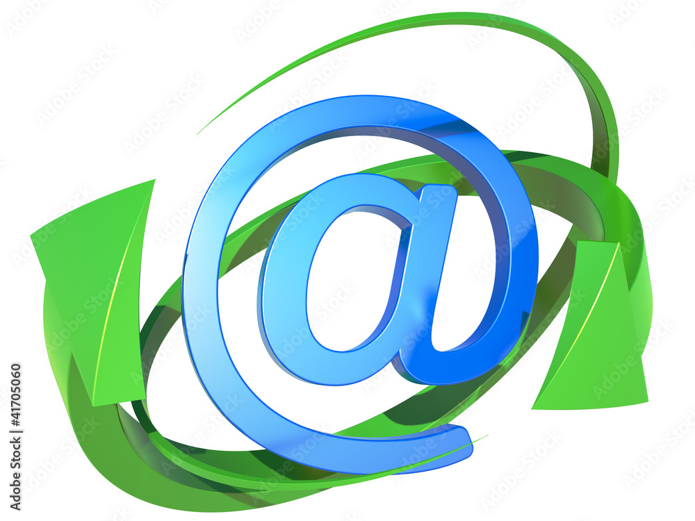 blue symbol of the e-mail blue symbol of the e-mail