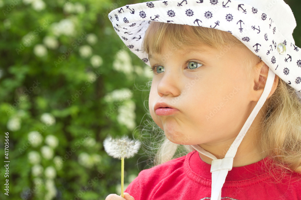 Little girl with dandelion Little girl with dandelion