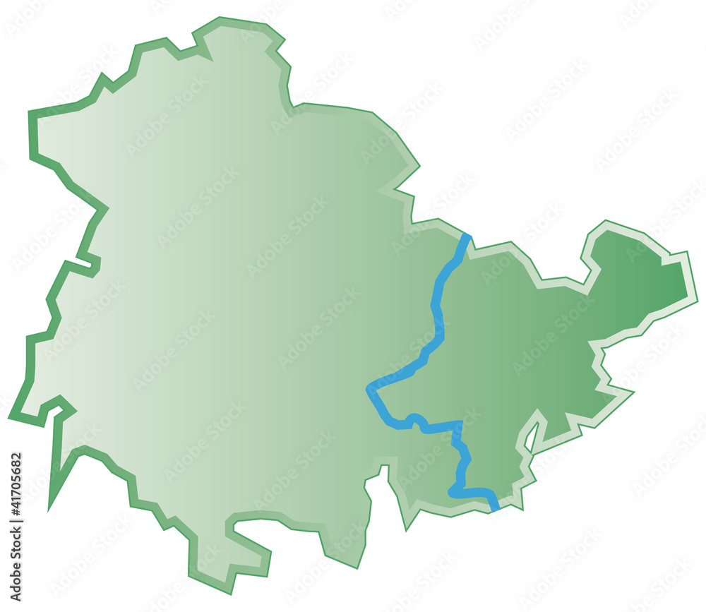 Thüringen Bundesland Schematische Karte mit QXP9 Datei