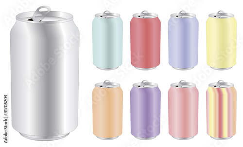 blank drink can in differents colors